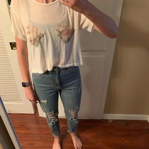 Wildfox seashell cropped tee